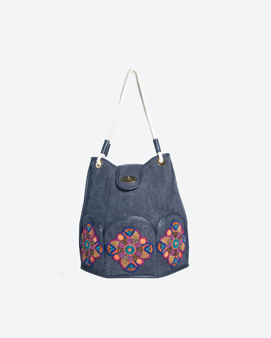 MARGUERITE: Túi bucket vải