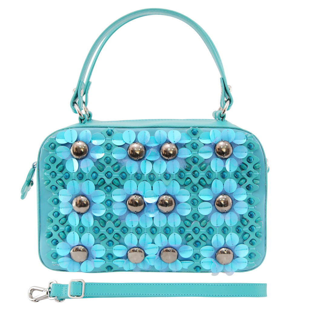 PETULA Embellished Leather Box Bag