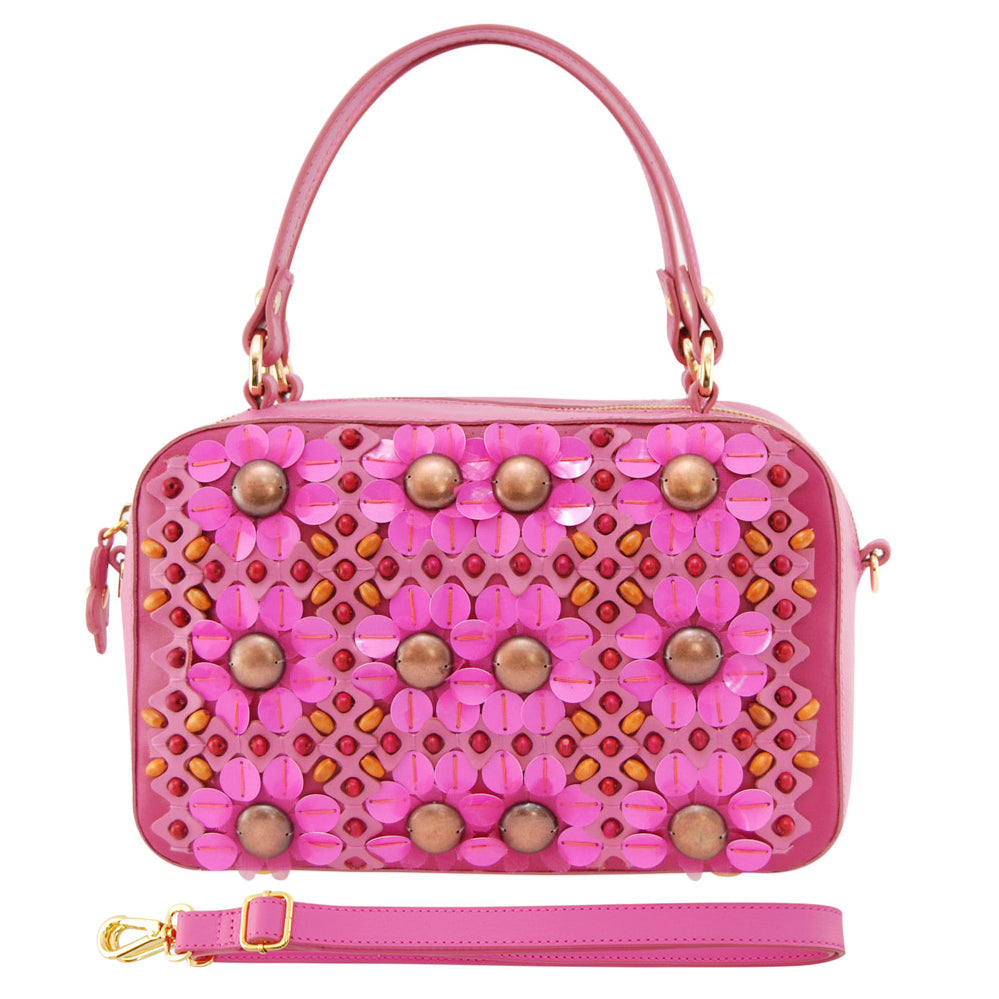 PETULA Embellished Leather Box Bag