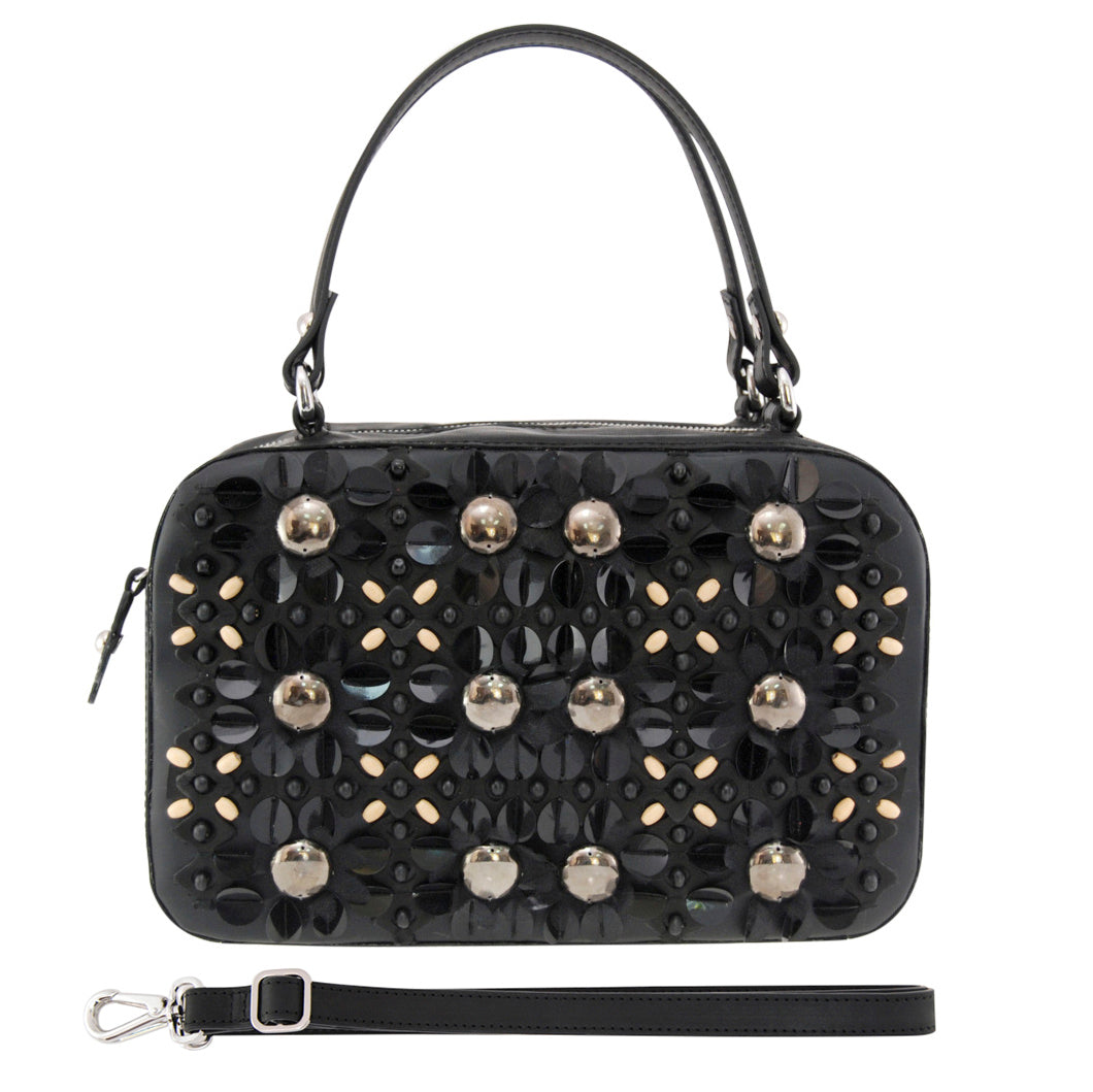 PETULA Embellished Leather Box Bag