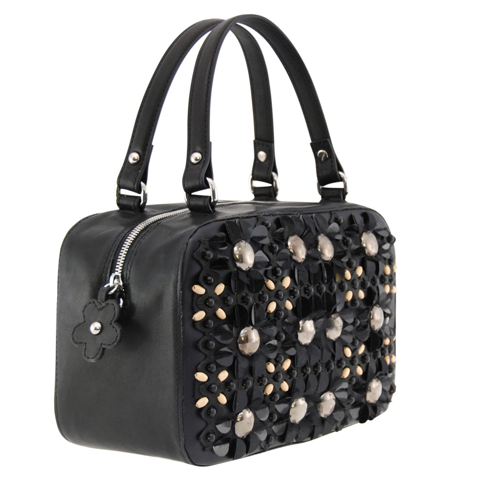 PETULA Embellished Leather Box Bag