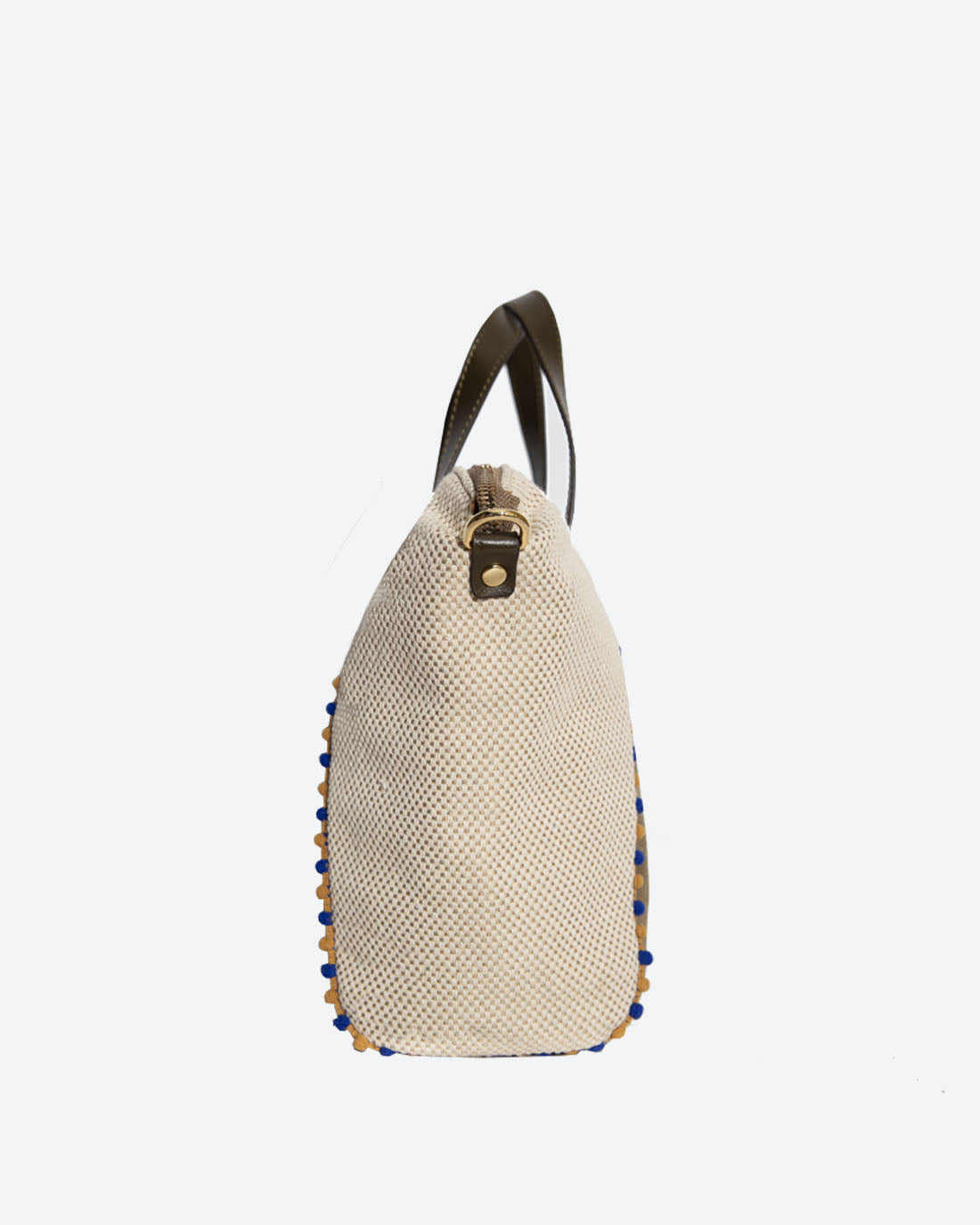 CAMELA: Embroidered Small Zipper Shopper