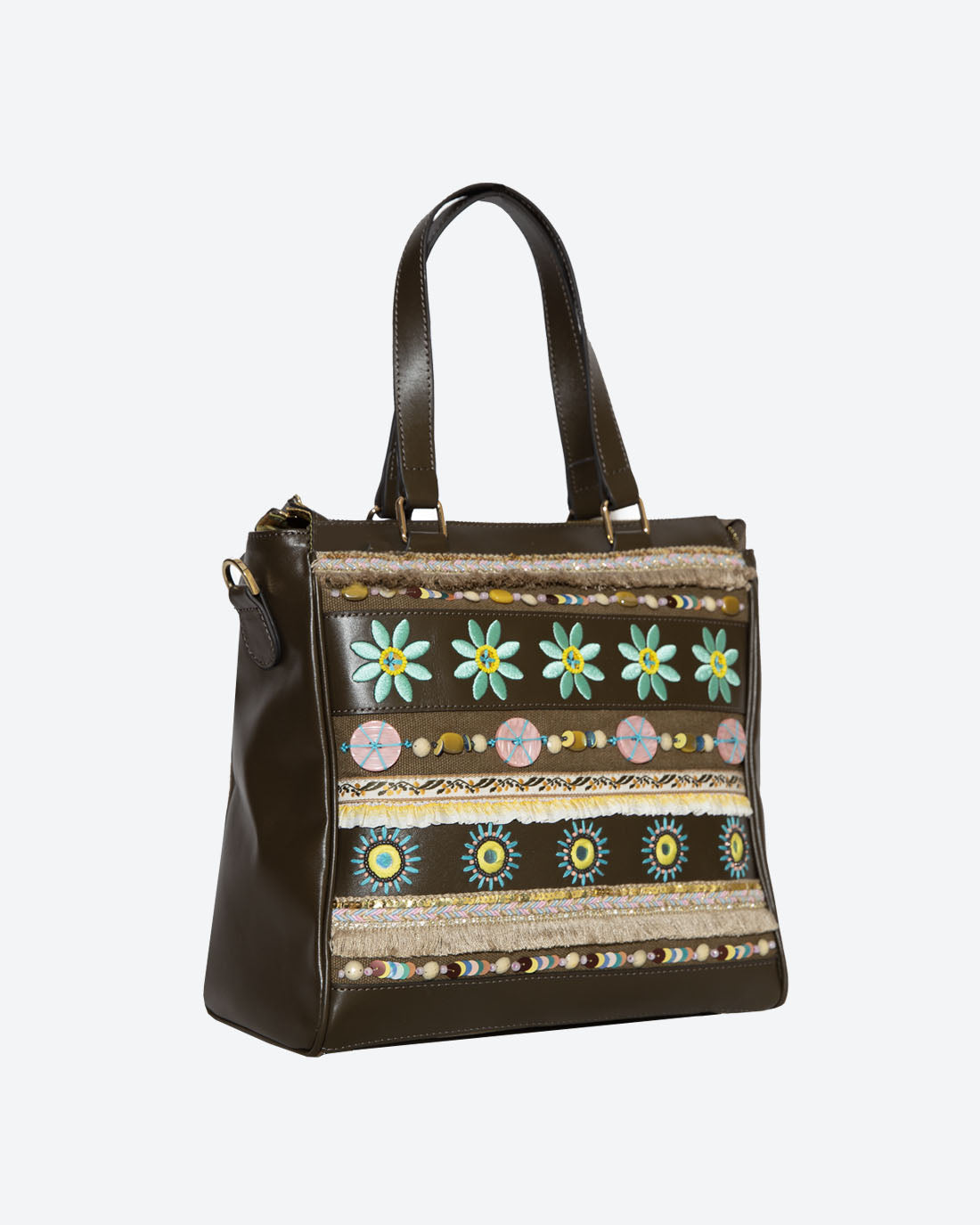 Sanjana Embellished Leather Tote