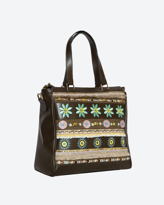 Tote da tôn tạo Sanjana (w. Tay cầm đeo chéo có thể tháo rời)