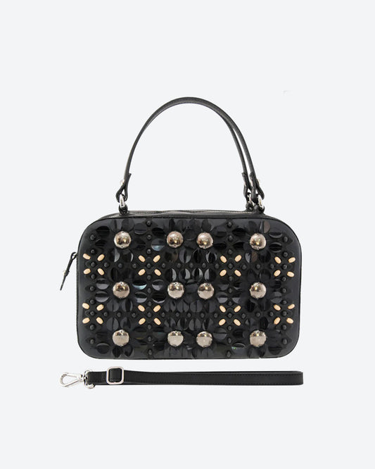 PETULA Embellished Leather Box Bag