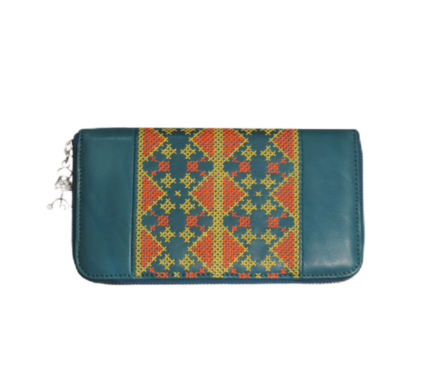 CALI Embroidered Leather Wallet