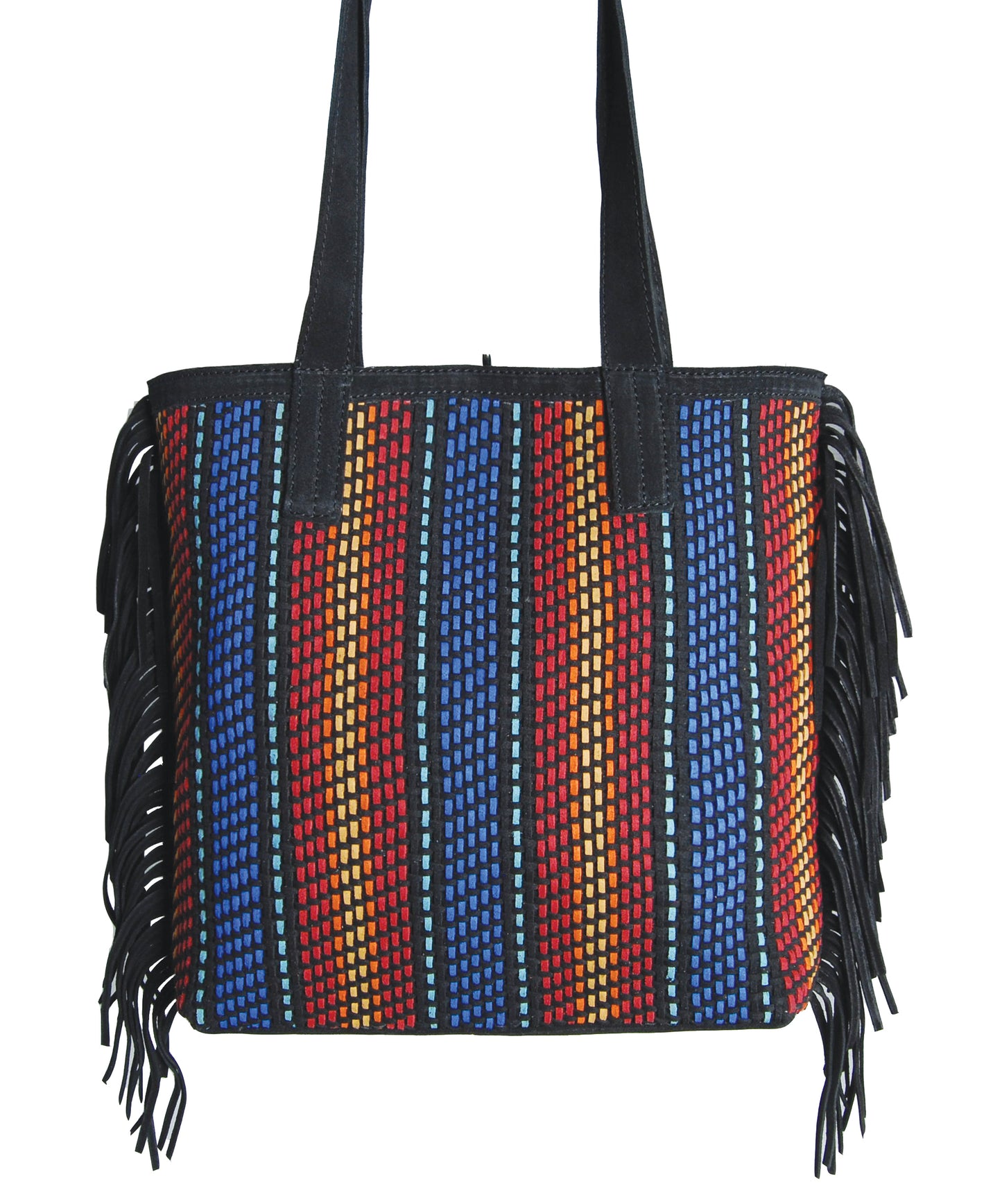 CHERYL Hand-Braided Suede Fringe Tote