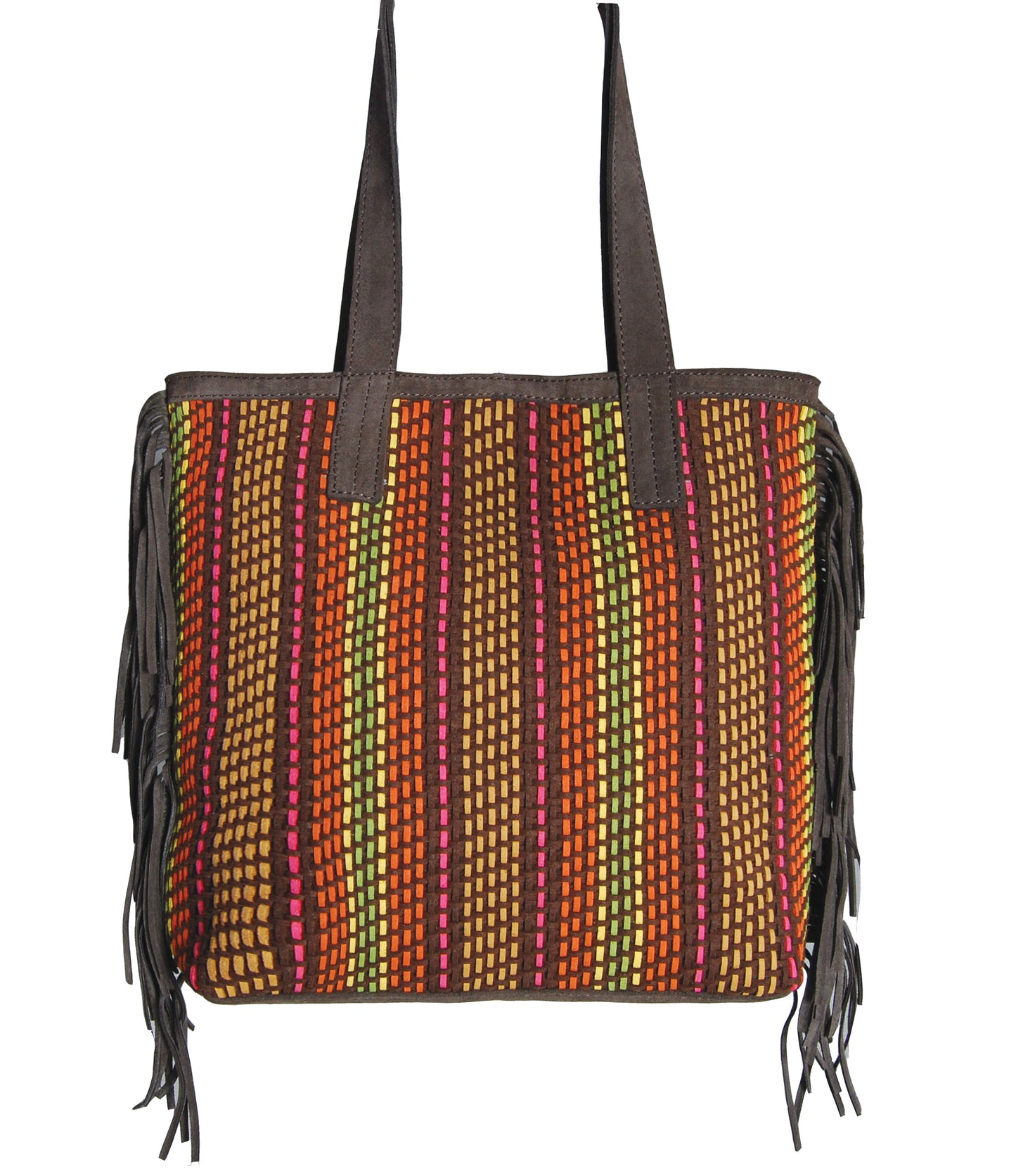 CHERYL Hand-Braided Suede Fringe Tote