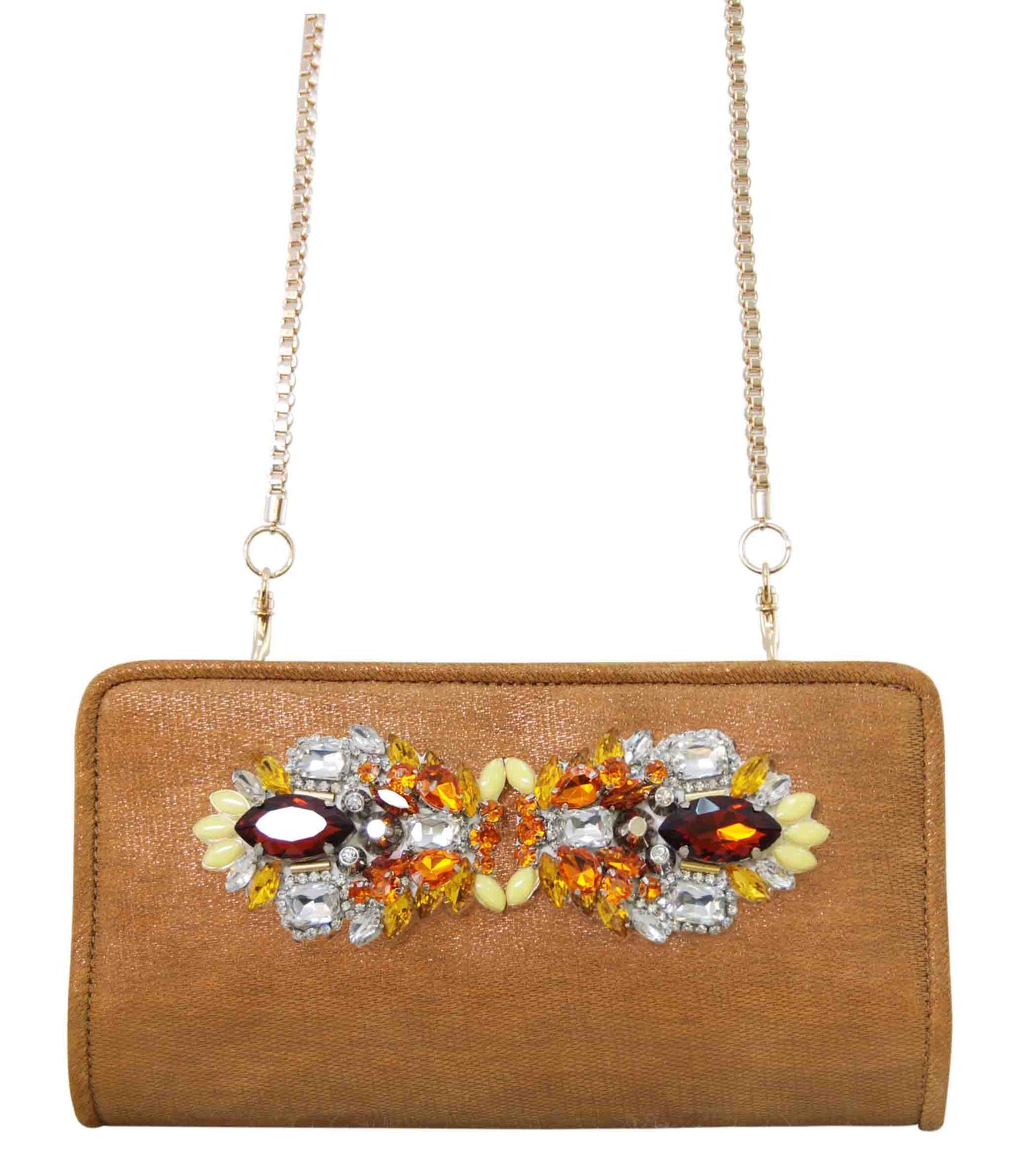 JENNIFER: Distressed Leather, Embellished Evening Clutch