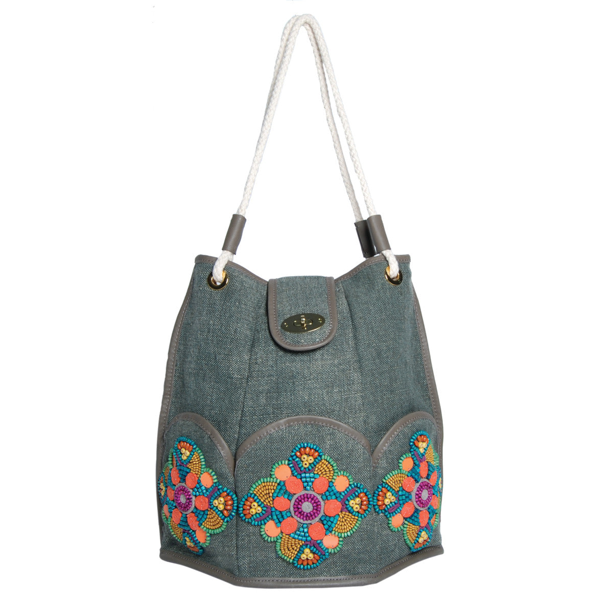 MARGUERITE: Túi bucket vải