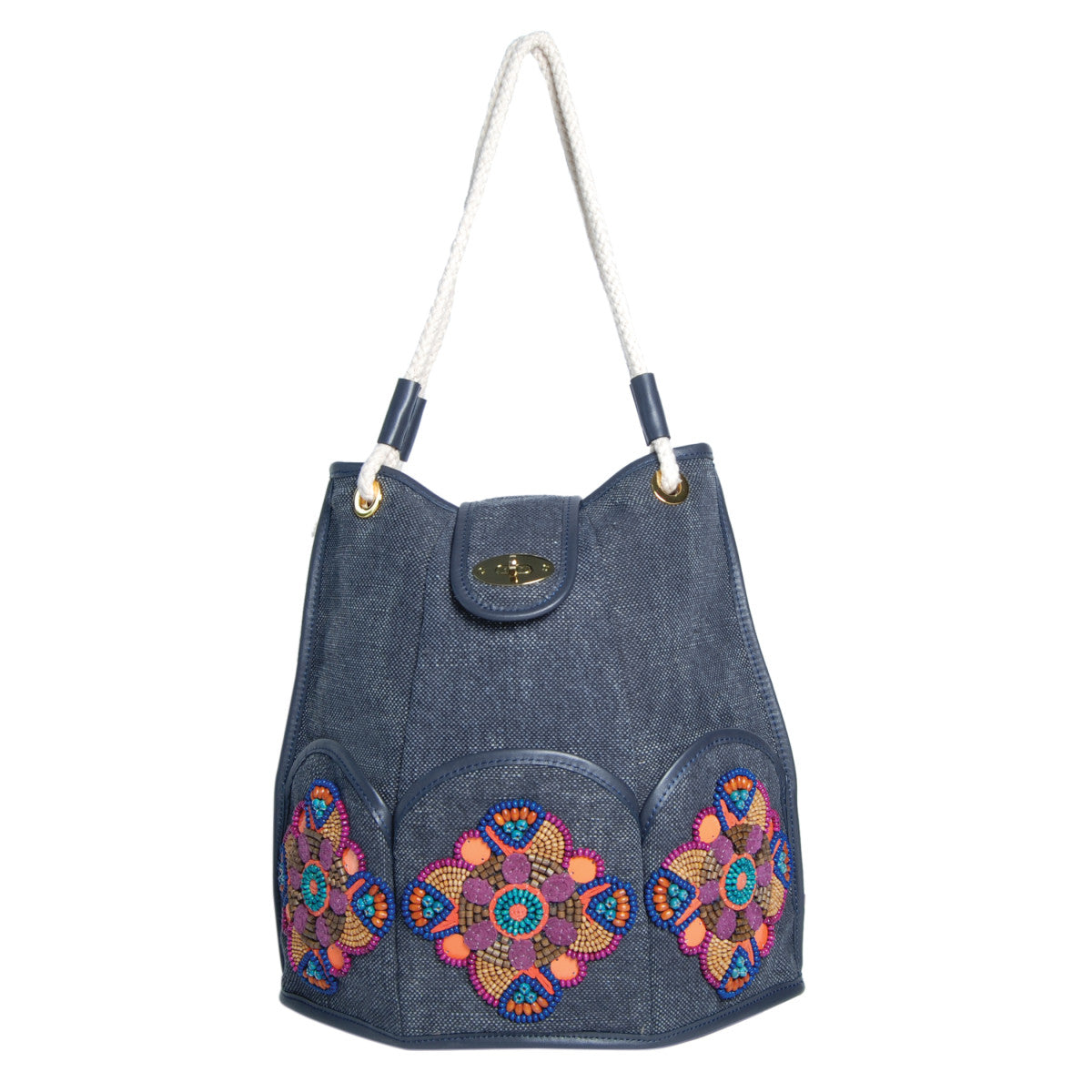 MARGUERITE: Túi bucket vải