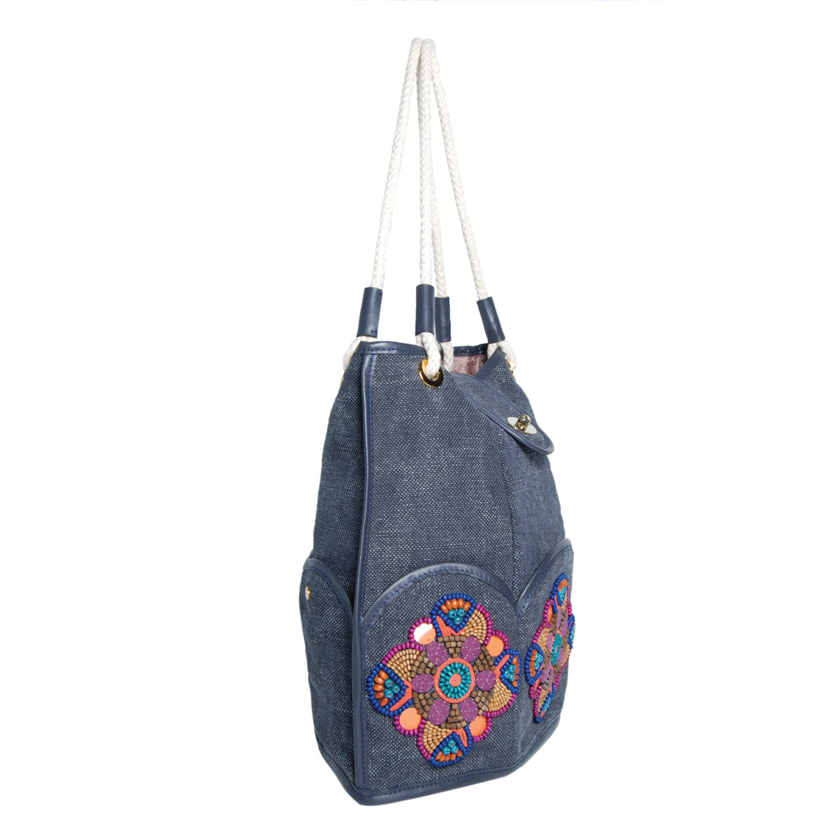 MARGUERITE: Túi bucket vải