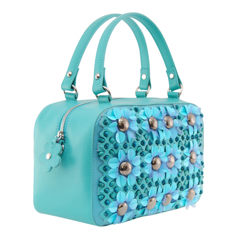 PETULA Embellished Leather Box Bag