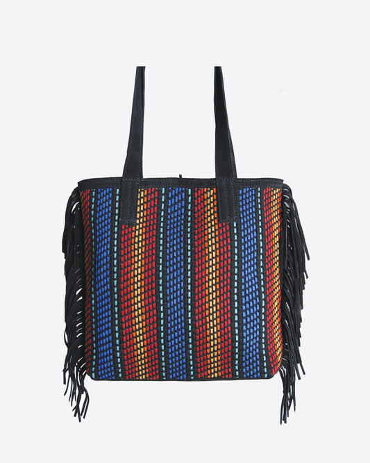 CHERYL Hand-Braided Suede Fringe Tote